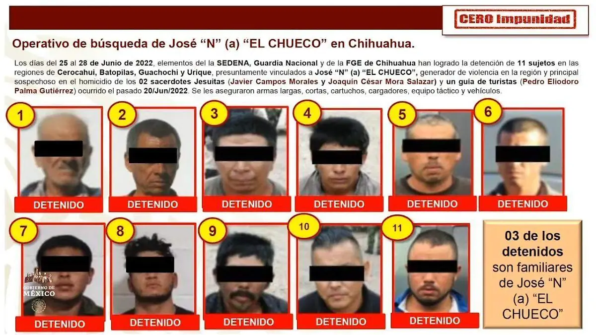 detenidos en operativo